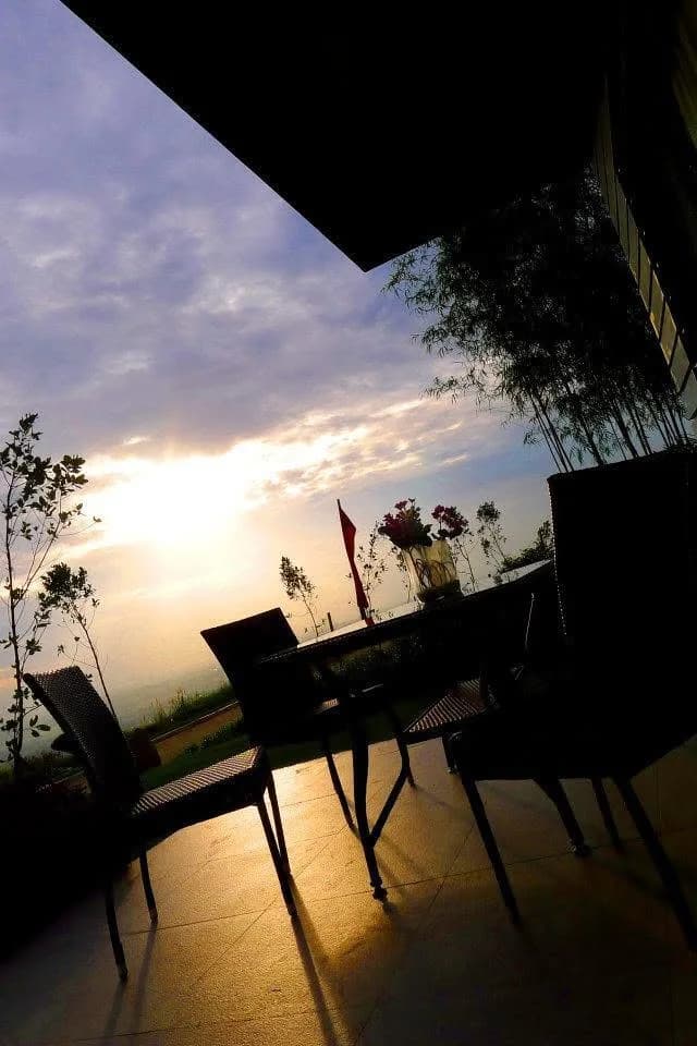 Golden-hour view from a private terrace